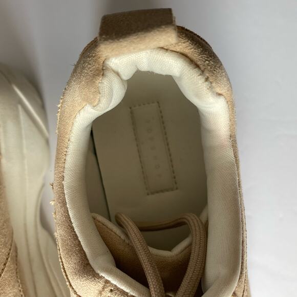Top Shop Tan Suede Platform Shoes SZ 38 (7) Chuncky Trainers Low Top Mod Sneaker - Picture 9 of 14